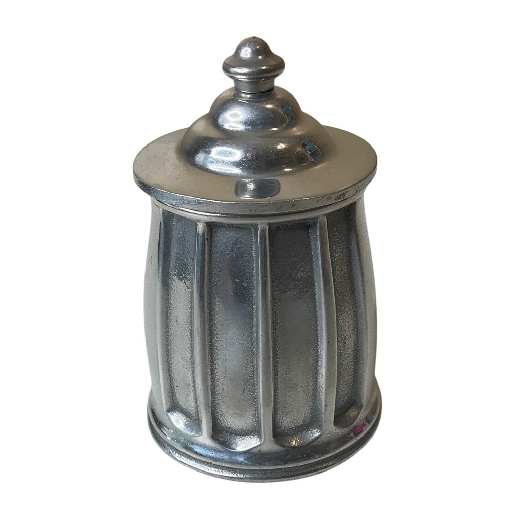 Vintage Wilton Mount Joy Pewter Tiburon Ribbed Sugar Bowl and Lid USA Farmhouse